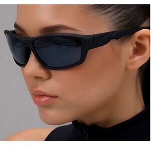 Women Sport Sunglasses Polarized Driving‎ Dark Black Lens UV Protection Outdoor
